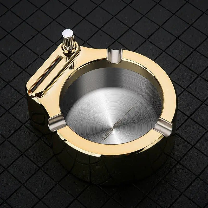 Cigarette Ashtray With Match Lighter-3